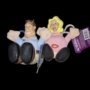 Vintage Mr. And Ms.Wonderful Funny Talking Doll Keychain 6" With Original Tag
